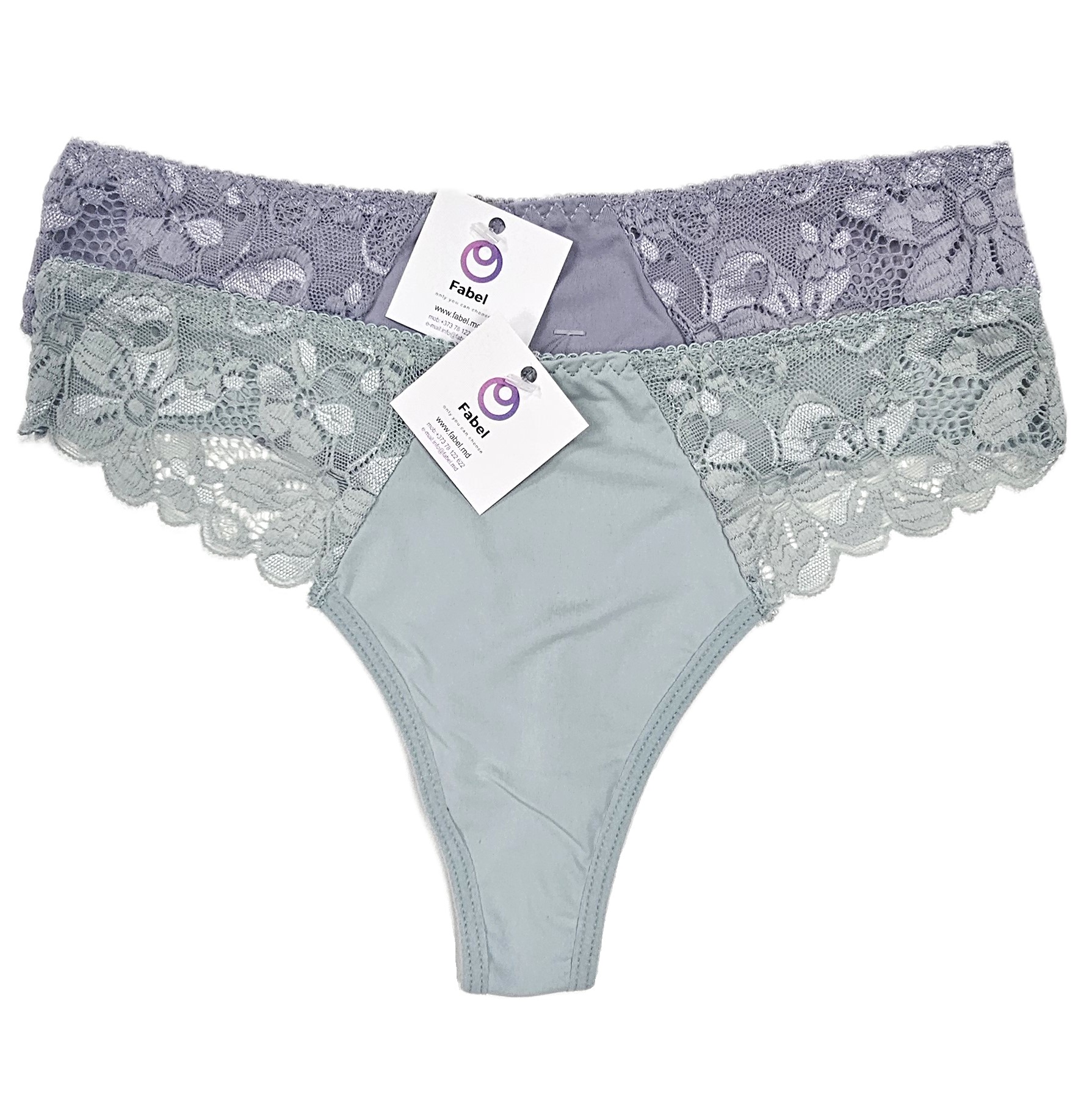 Tanga din microfibră cu dantelă. - imagine 2