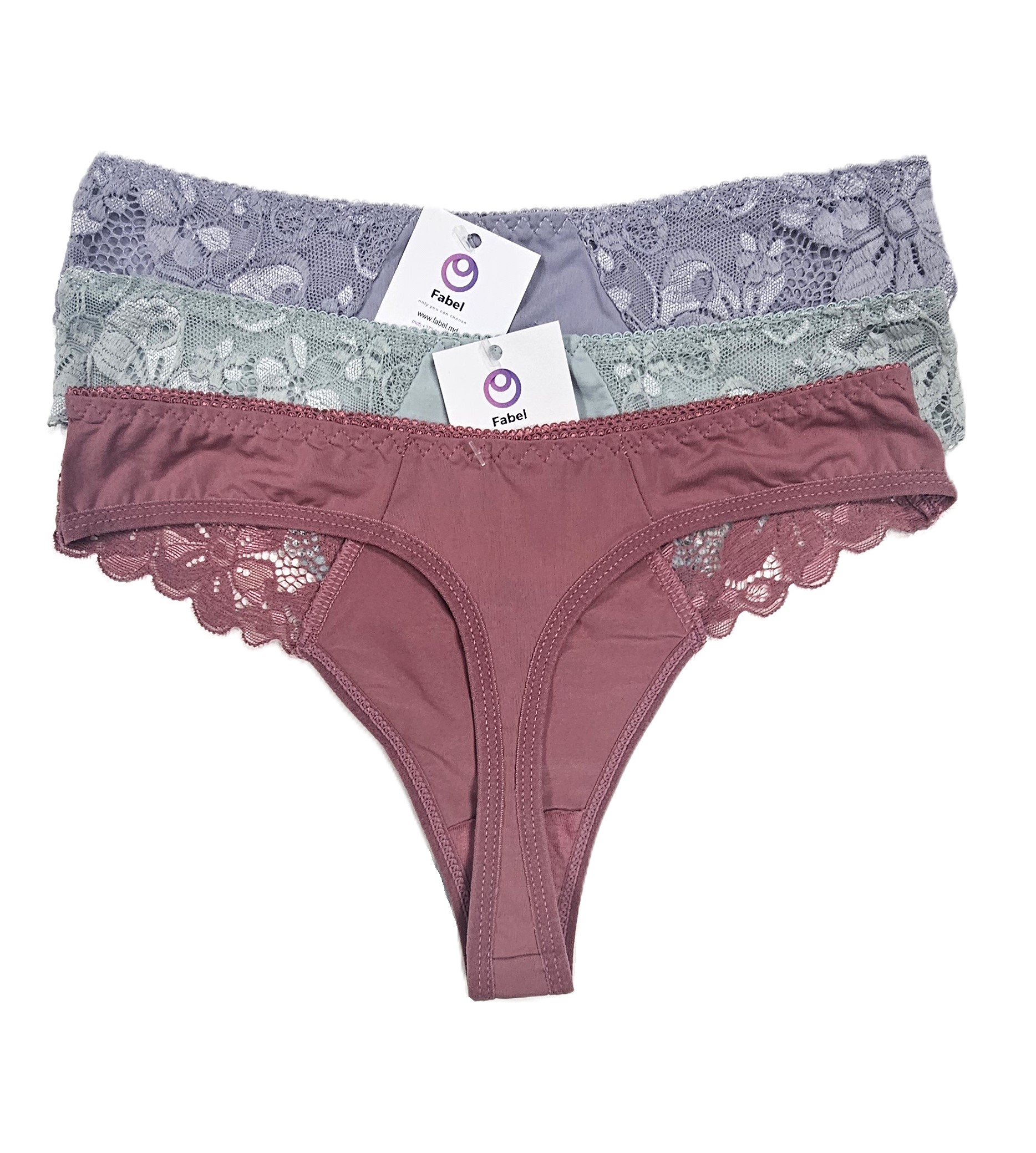 Tanga din microfibră cu dantelă. - imagine 4