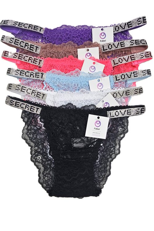 Slip de dantelă cu strasuri LOVE SECRET