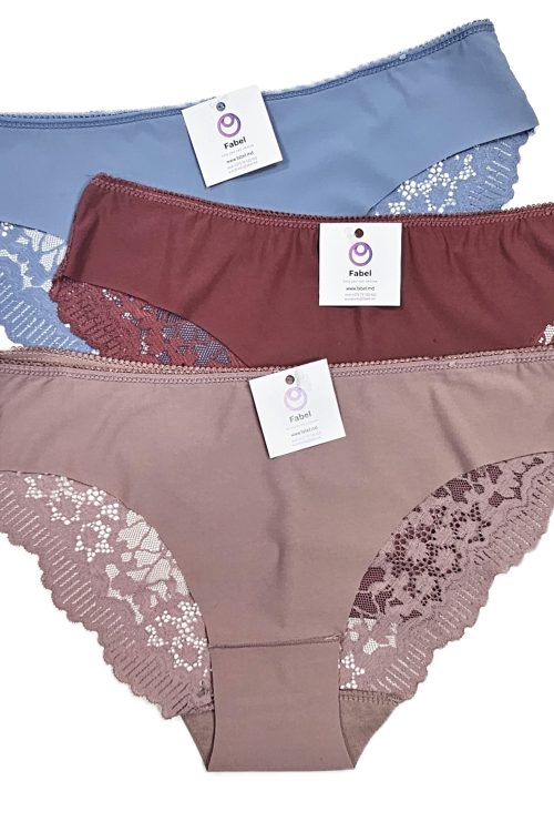 Slip  Dyana microfibră cu dantelă.