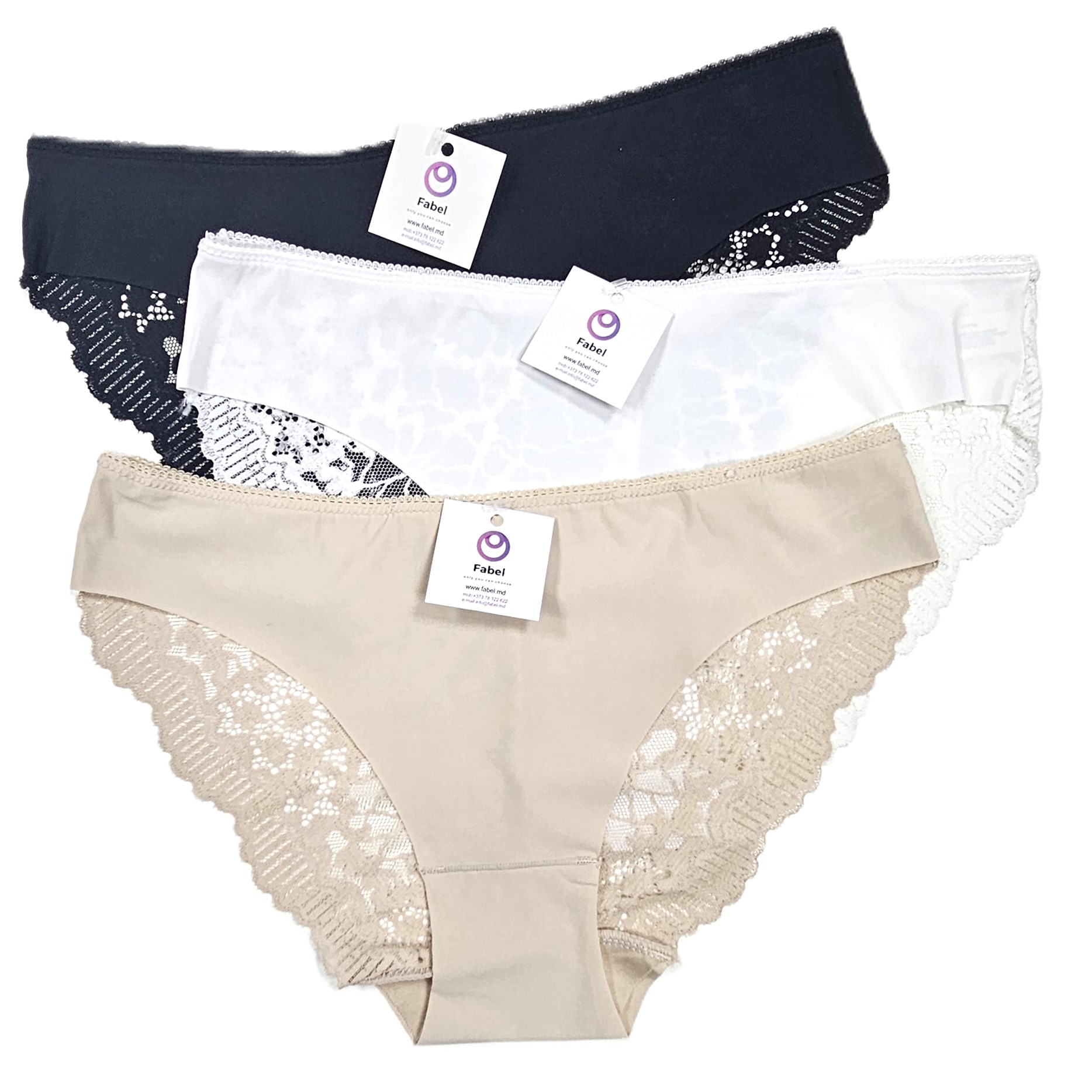 Slip Dyana microfibră cu dantelă. - imagine 2