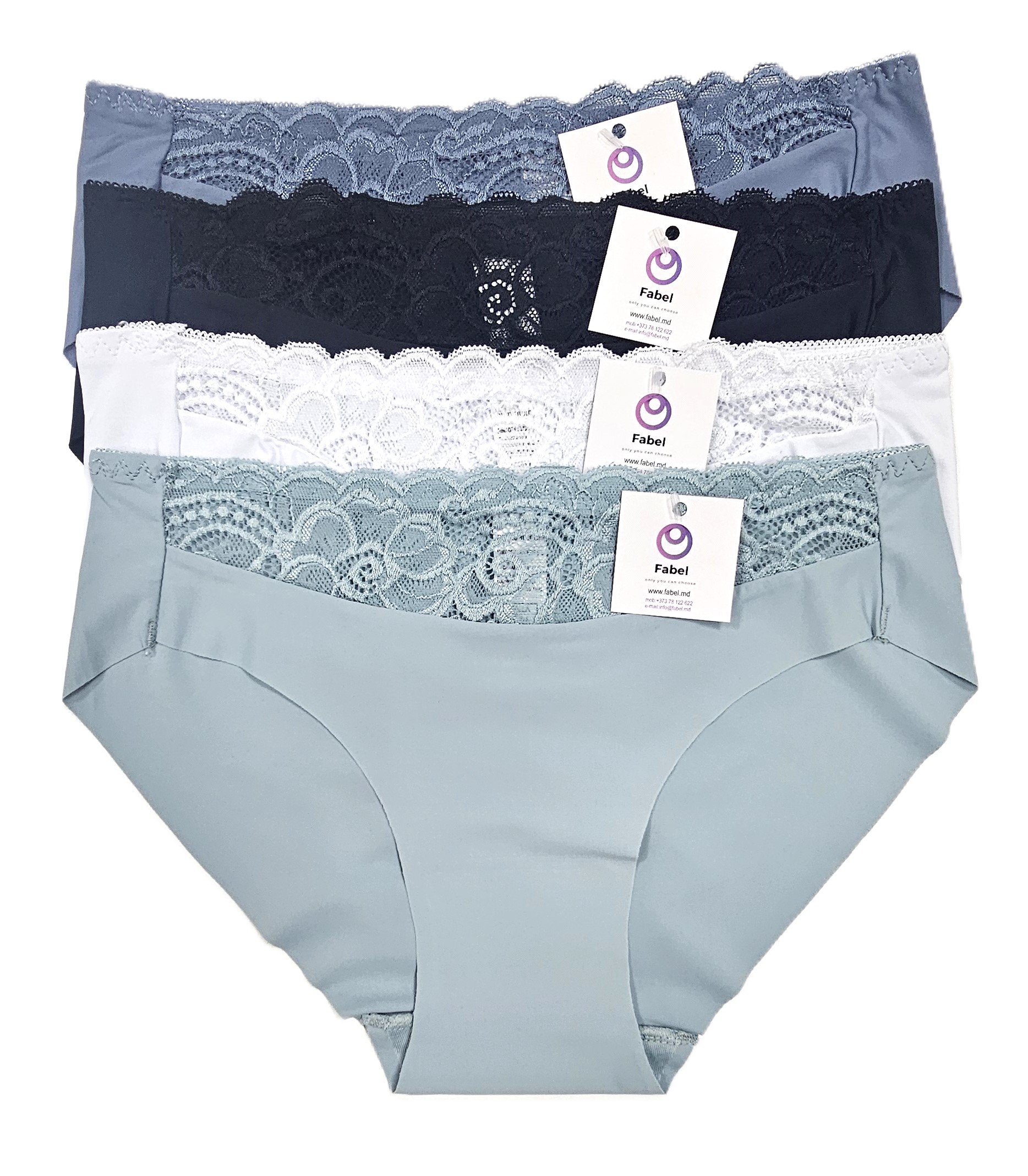 Slip invisibil microfibră cu dantelă. — изображение 3