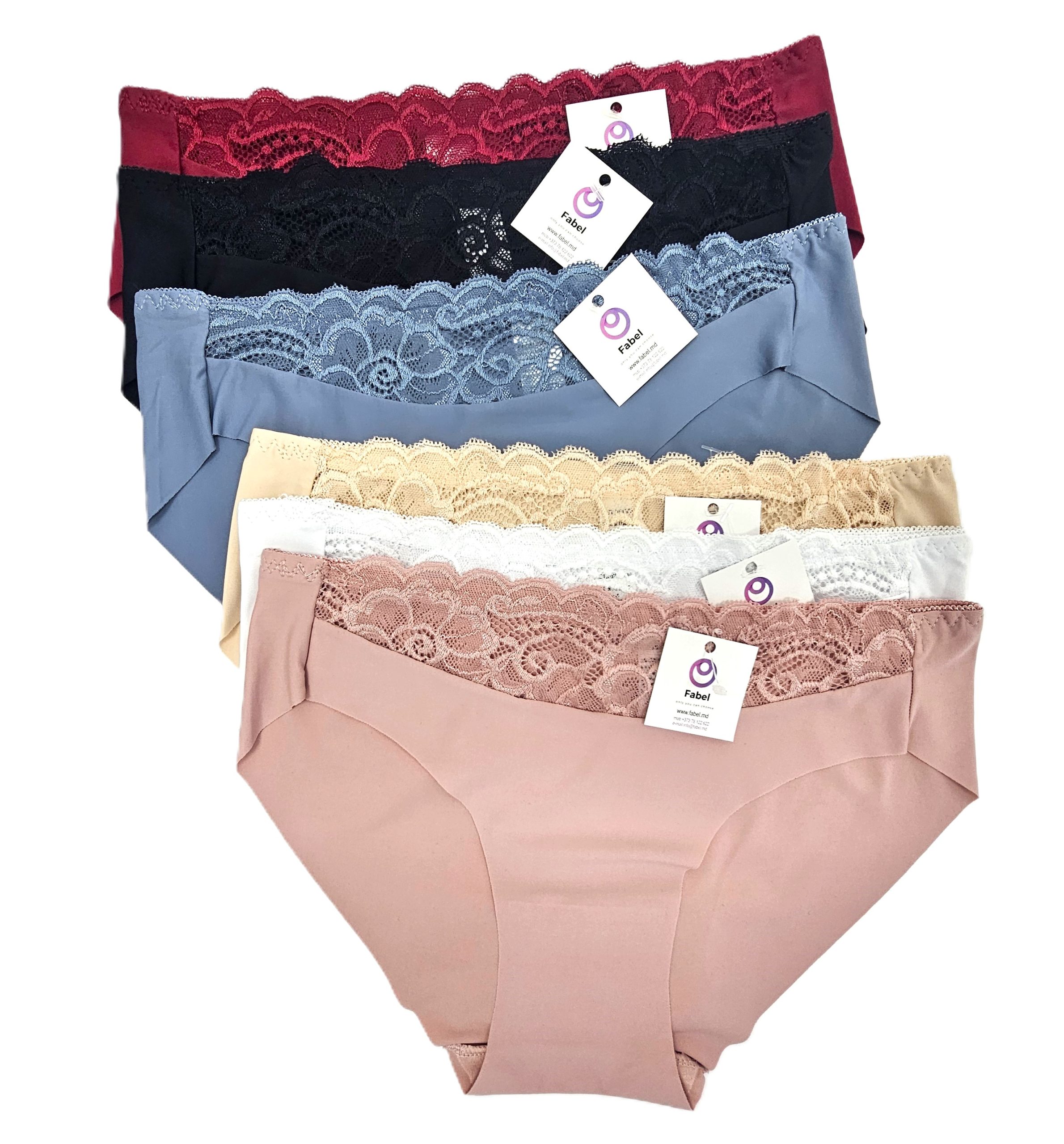 Slip invisibil microfibră cu dantelă. — изображение 5