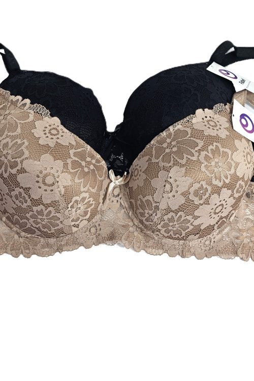Sutien de dantelă cu cupa plină, buretat, cu sârmă.