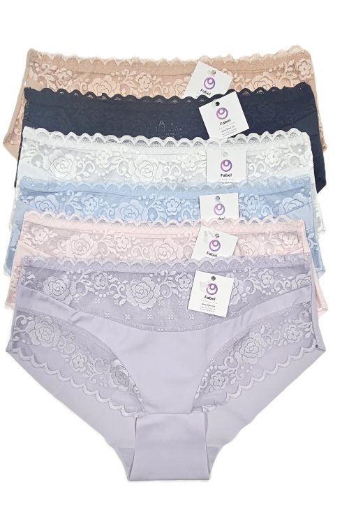 Chiloț fără cusătură cu dantelă si microfibră.