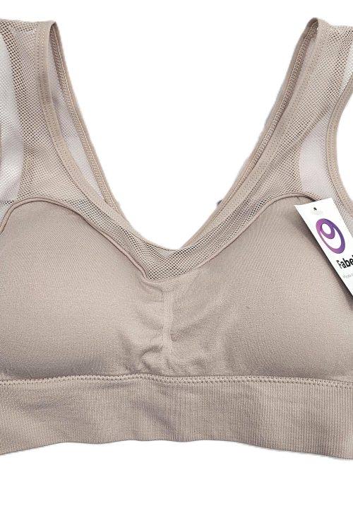 Top din microfibră, la spate semitransparent.