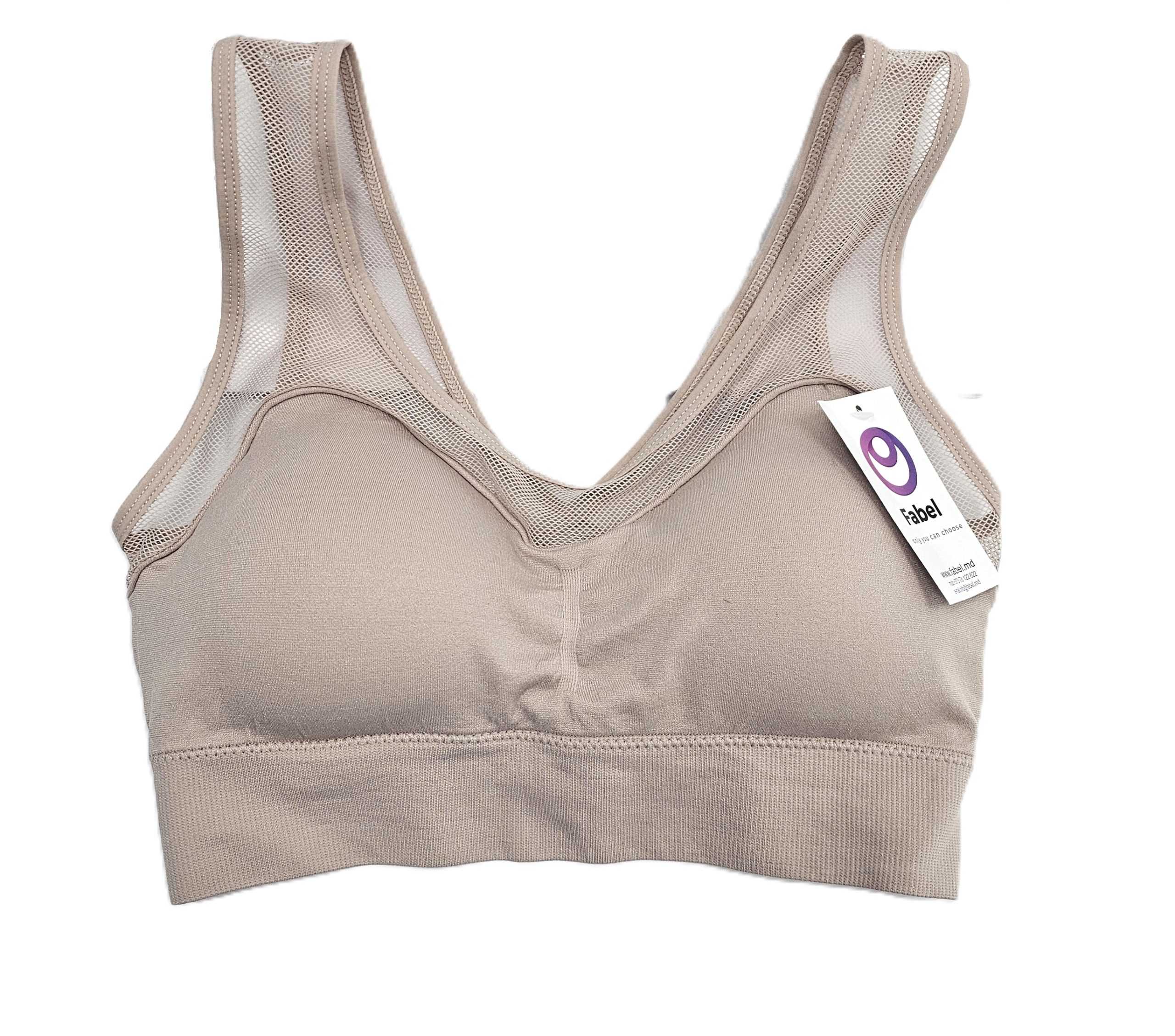 Top din microfibră, la spate semitransparent.