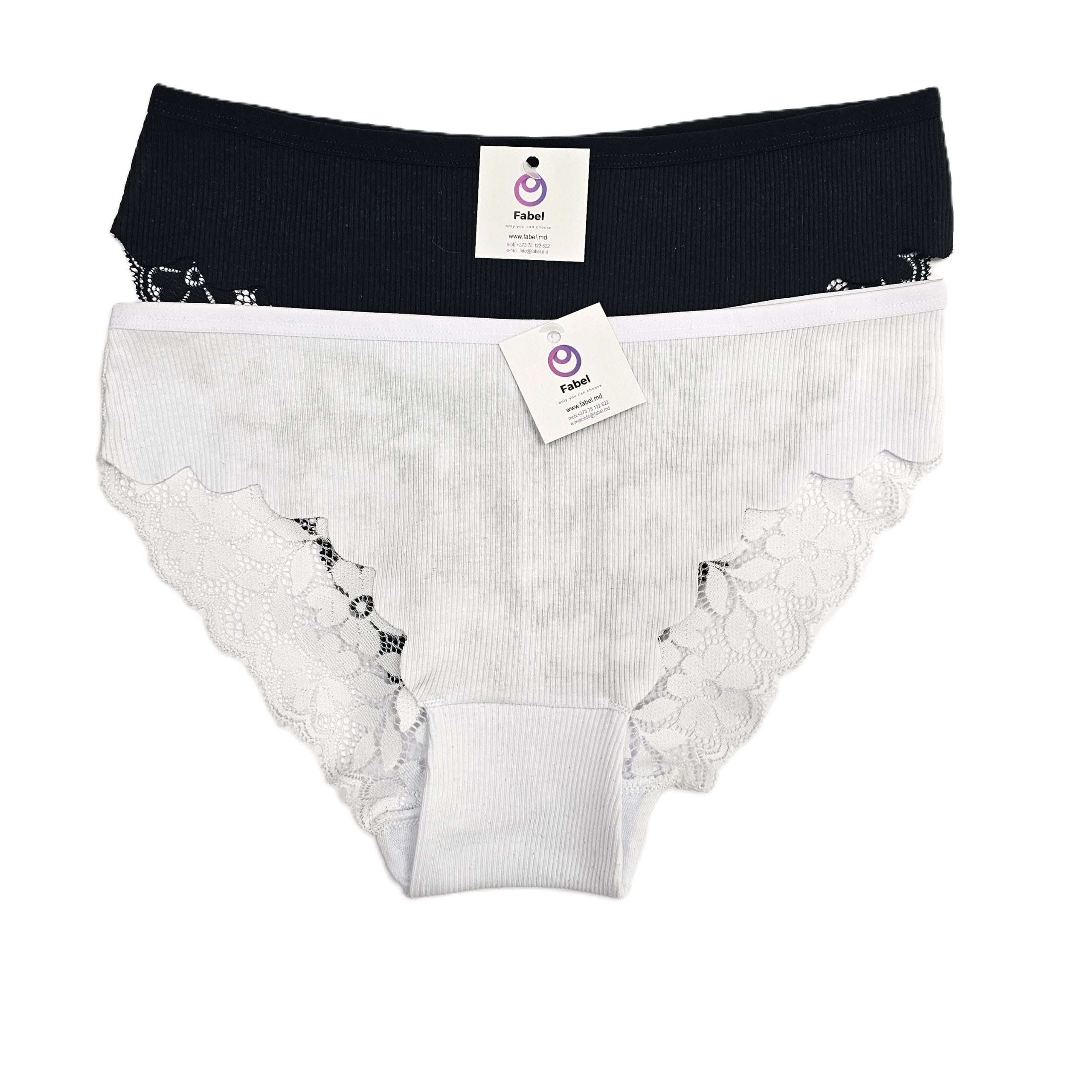 Slip din bumbac cu dantelă - imagine 2