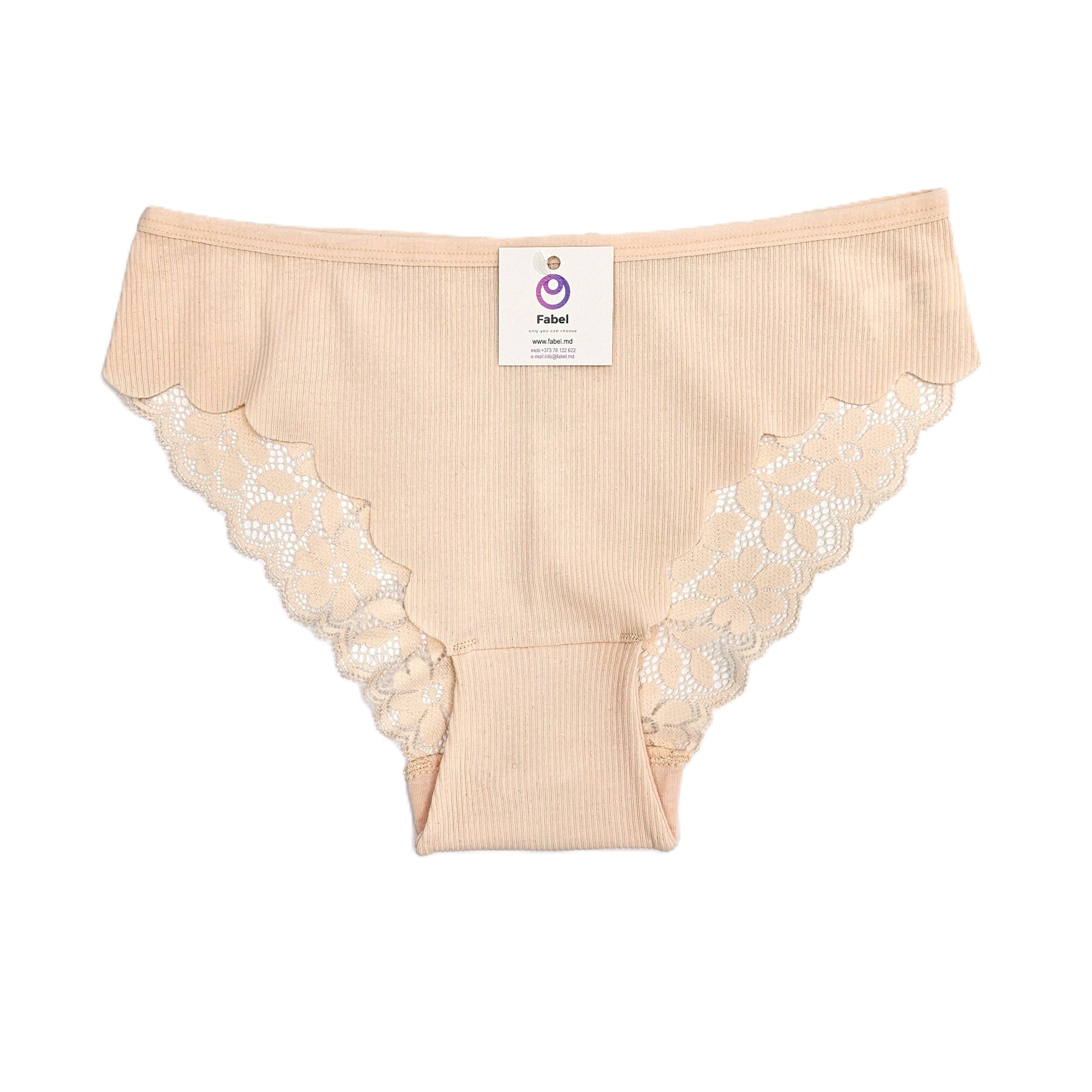 Slip din bumbac cu dantelă - imagine 5