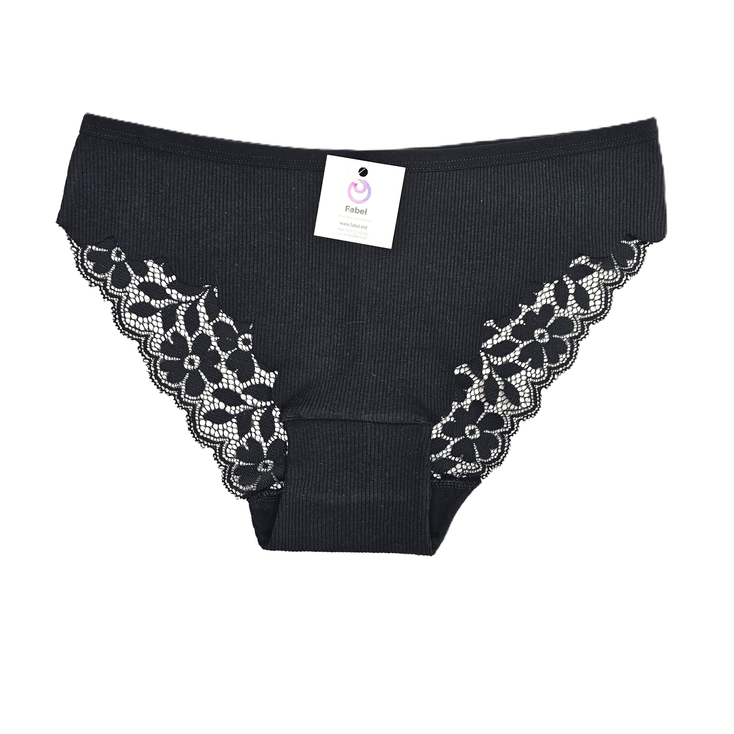 Slip din bumbac cu dantelă - imagine 11