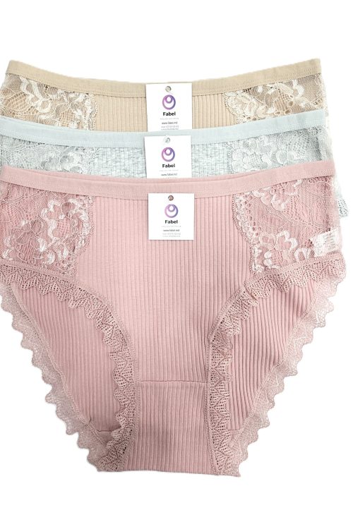 Chiloți din bumbac cu dantelă