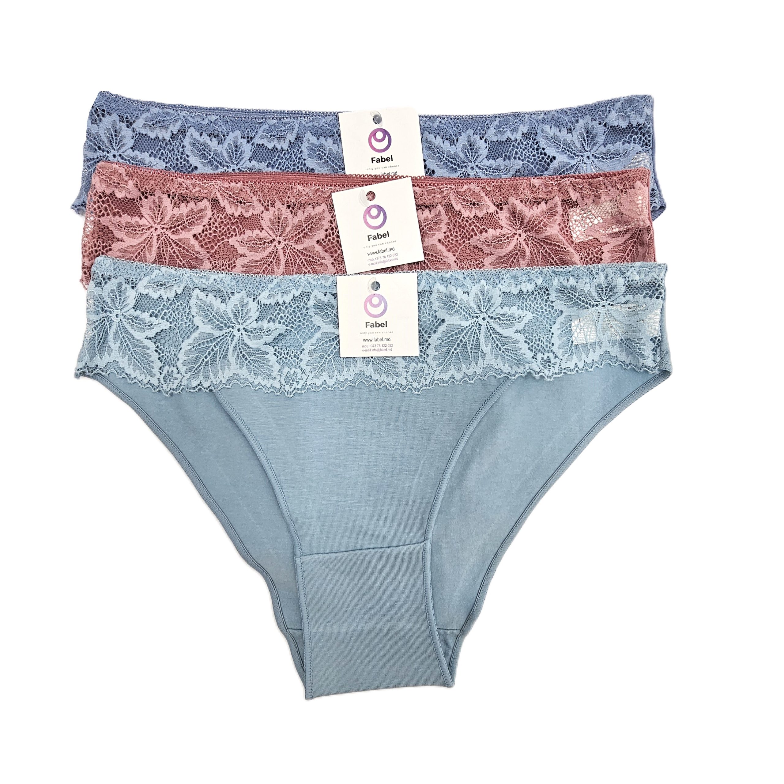 Slip din bumbac cu dantelă - imagine 2