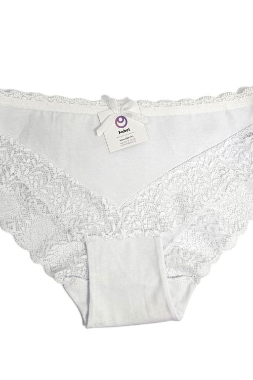 Slip din bumbac cu dantelă