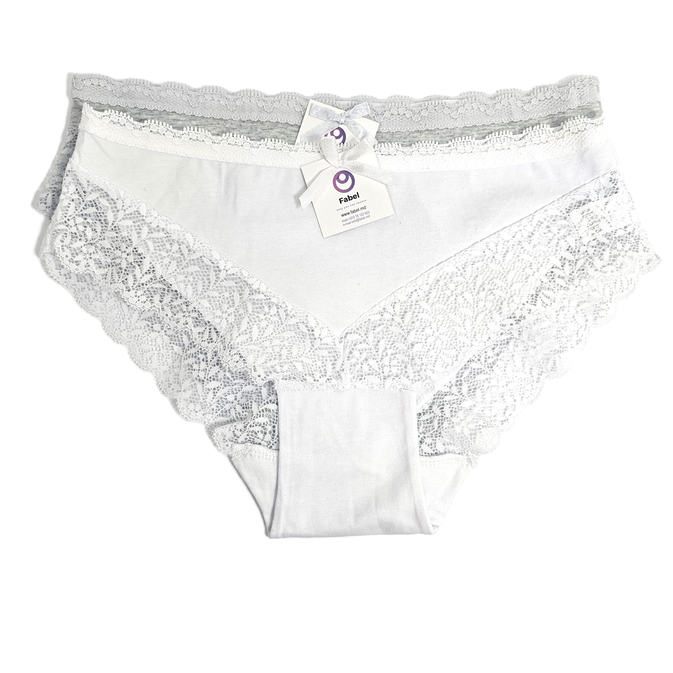 Slip din bumbac cu dantelă - imagine 3