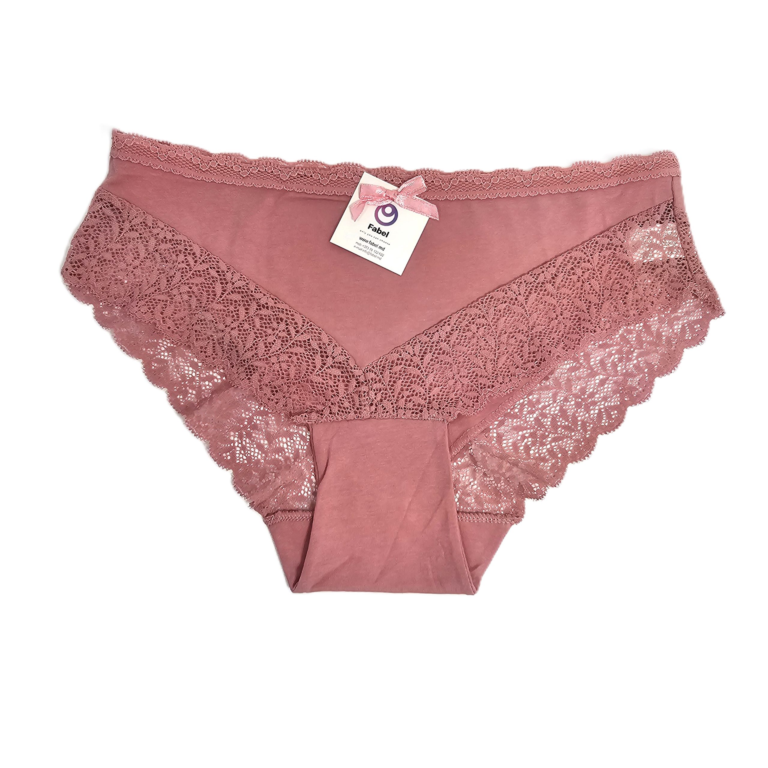 Slip din bumbac cu dantelă - imagine 5