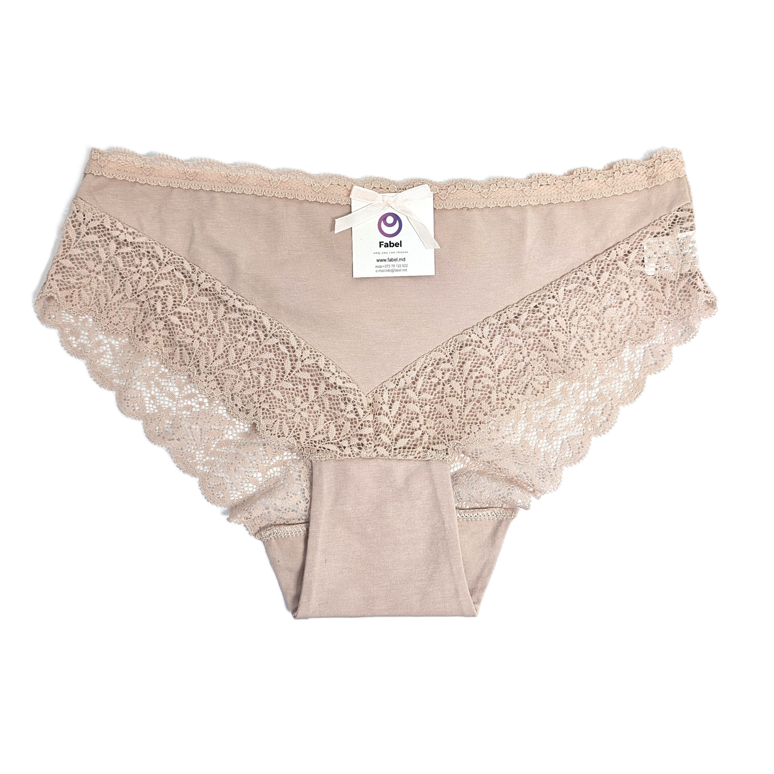 Slip din bumbac cu dantelă - imagine 6