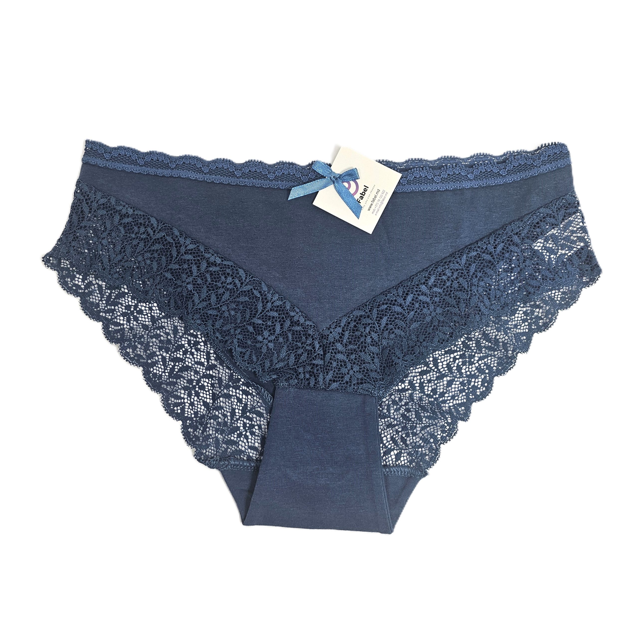 Slip din bumbac cu dantelă - imagine 7