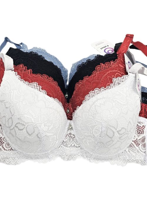 Sutien clasic cu burete și dantelă, cu sârmă.