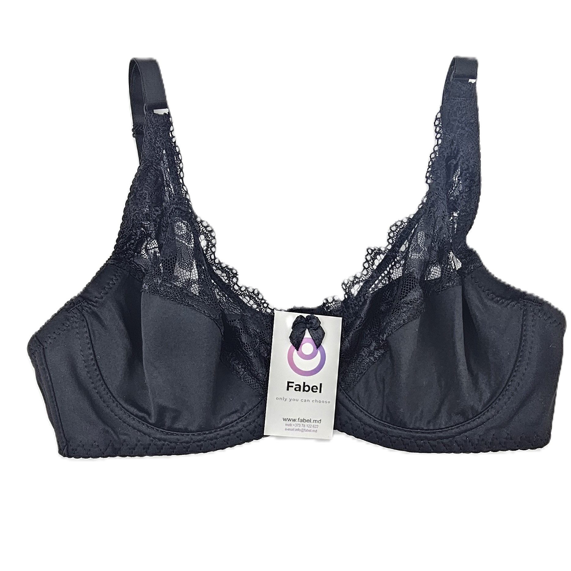 Sutien din microfibră cu dantelă, cu sârmă. - imagine 2