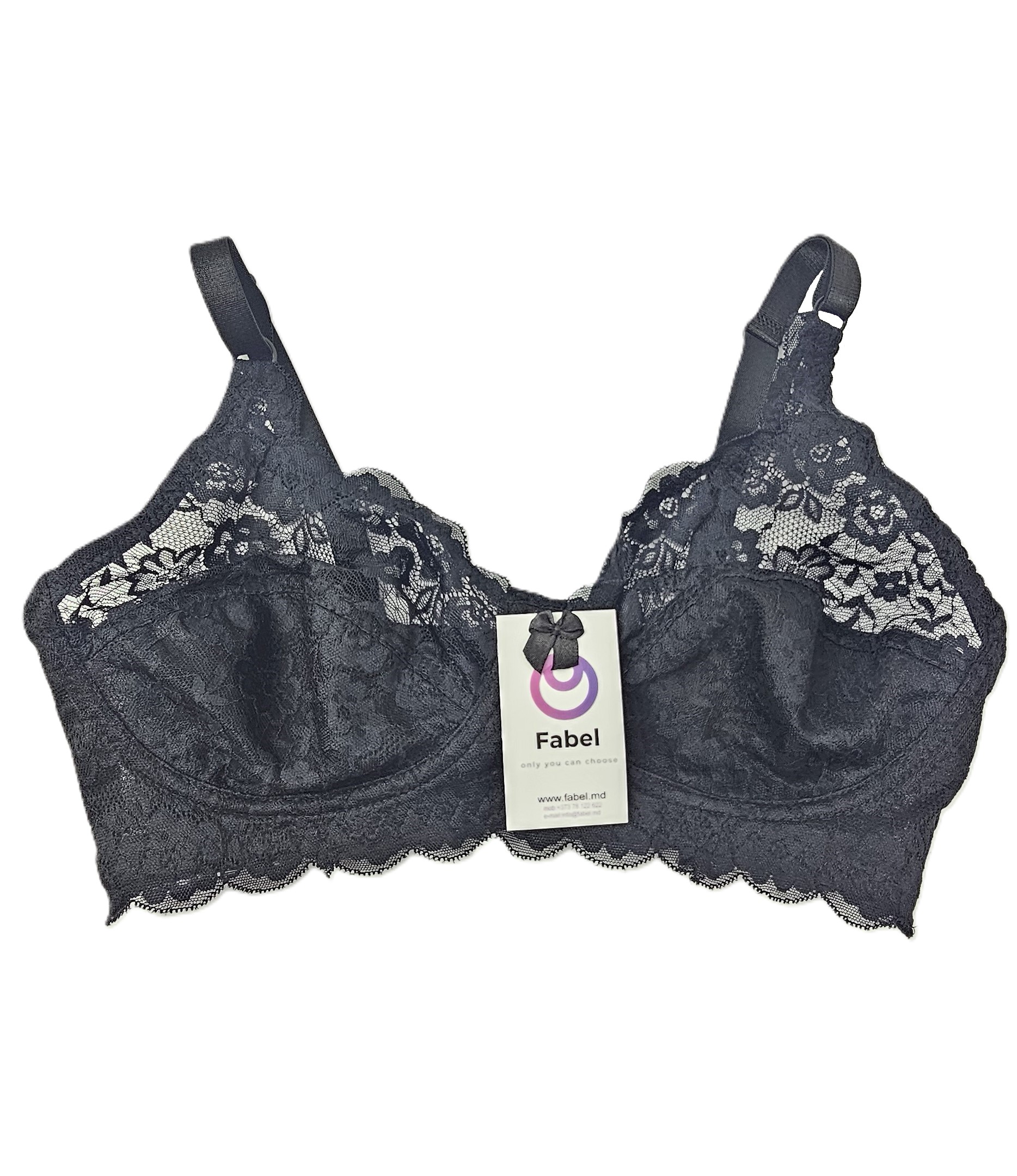 Sutien de dantelă, clasic semitransparent fără sârmă - imagine 2