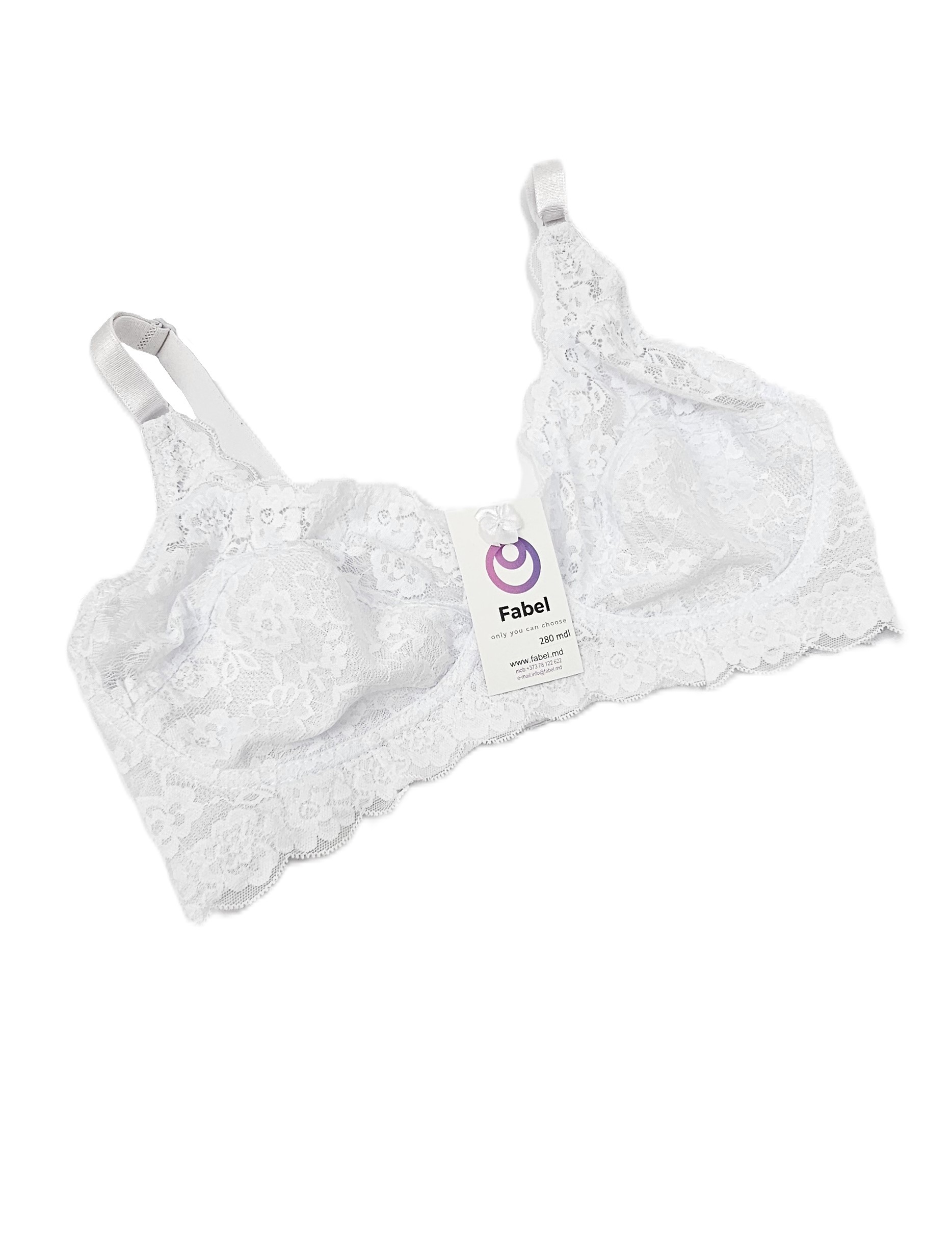 Sutien de dantelă, clasic semitransparent fără sârmă - imagine 3