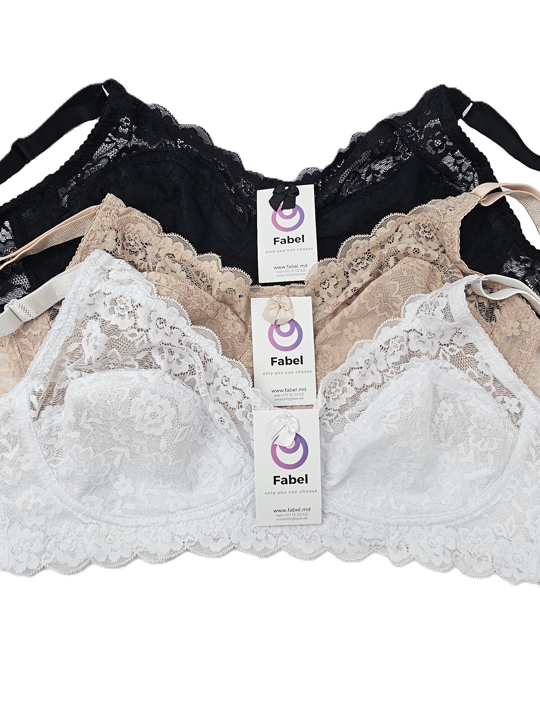 Sutien de dantelă, clasic semitransparent fără sârmă - imagine 6