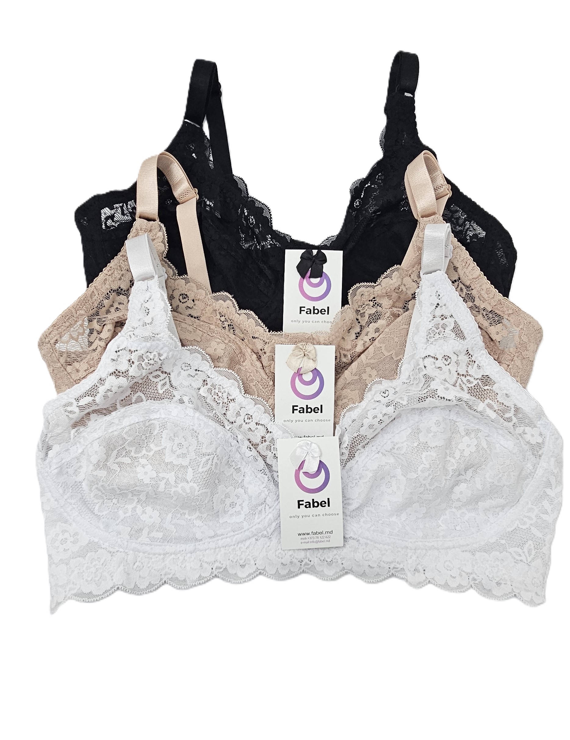 Sutien de dantelă, clasic semitransparent fără sârmă