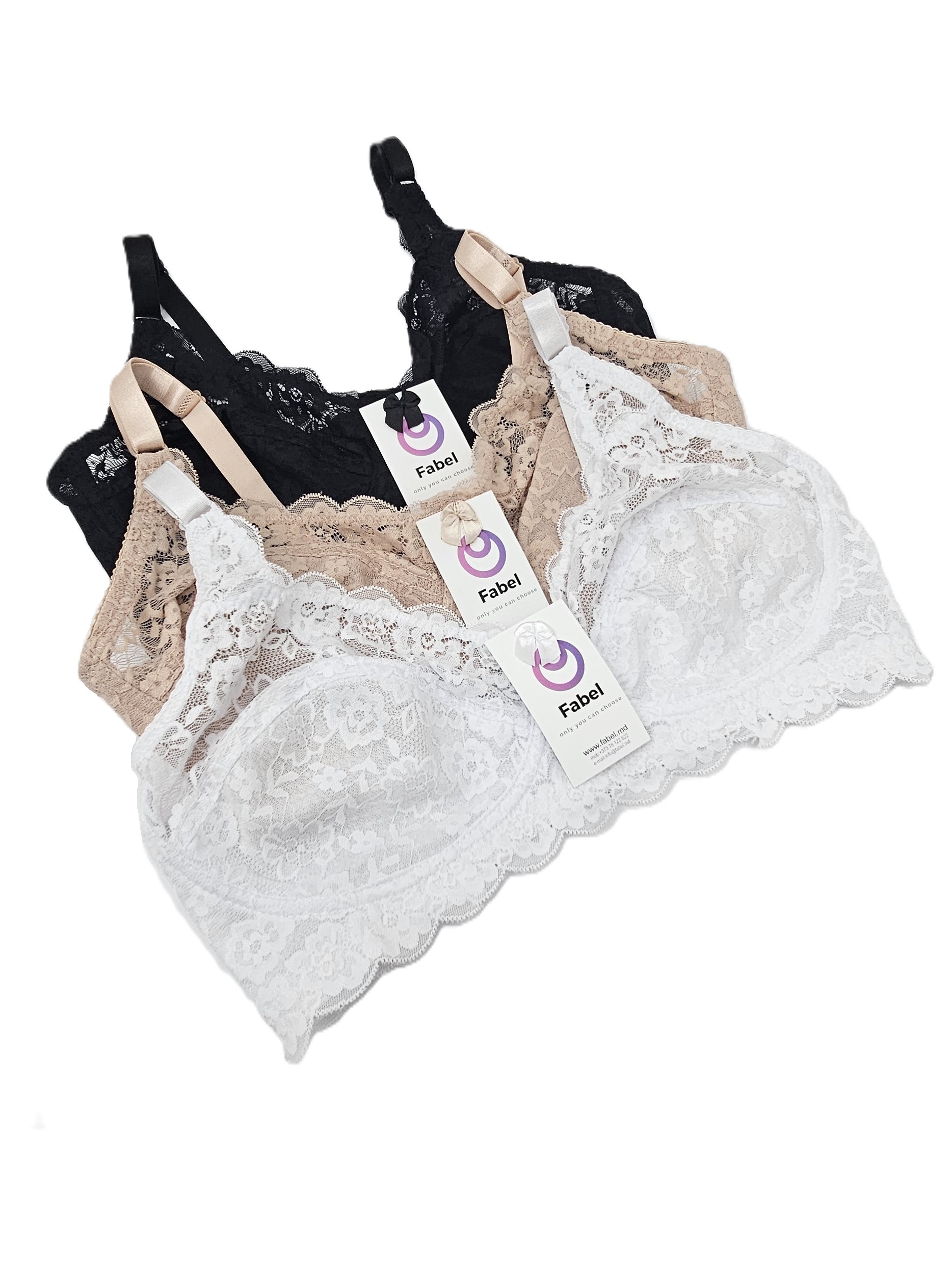 Sutien de dantelă, clasic semitransparent fără sârmă - imagine 9