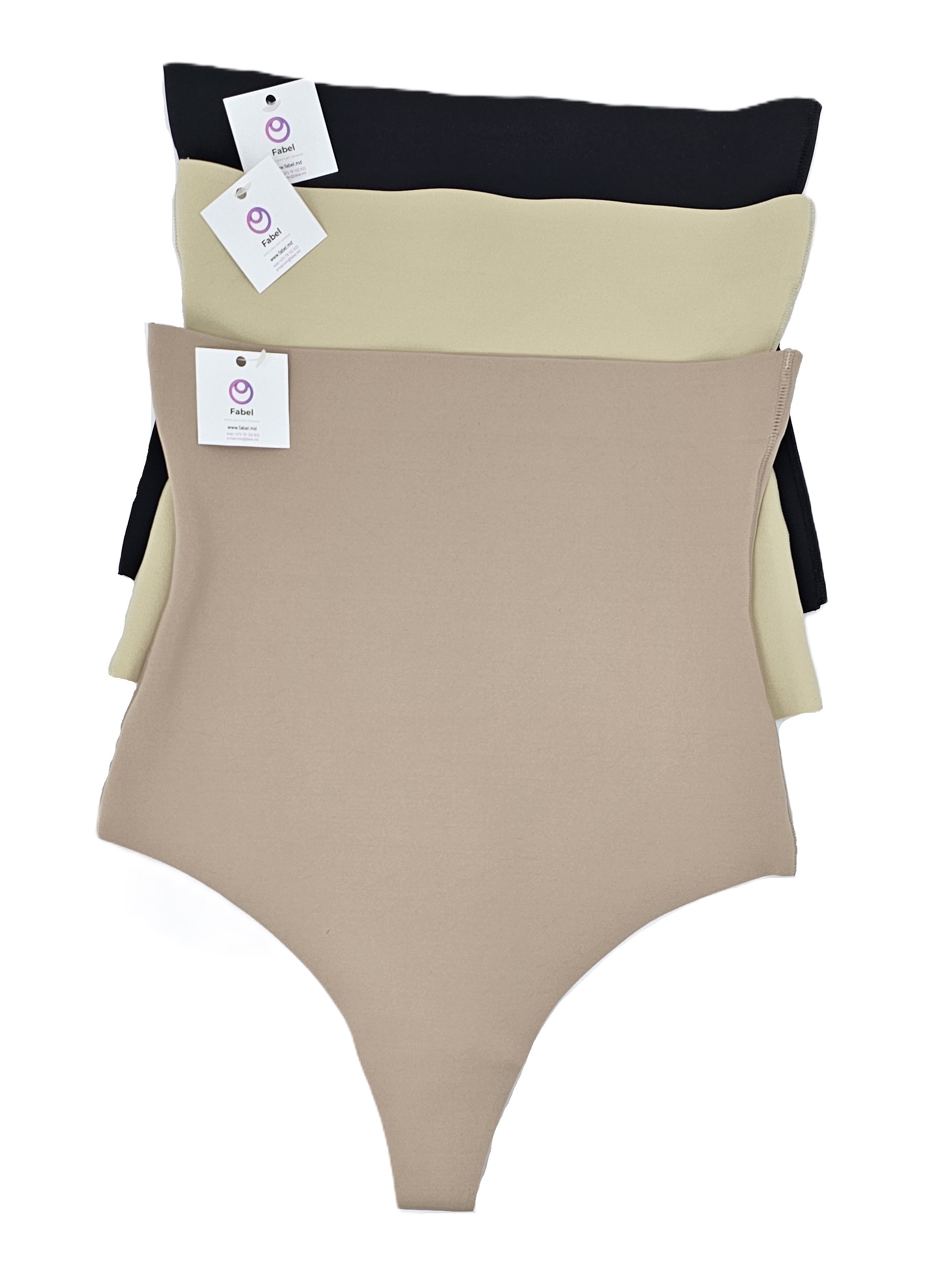 Tanga modelatoare, cu talie înaltă, fără fir.