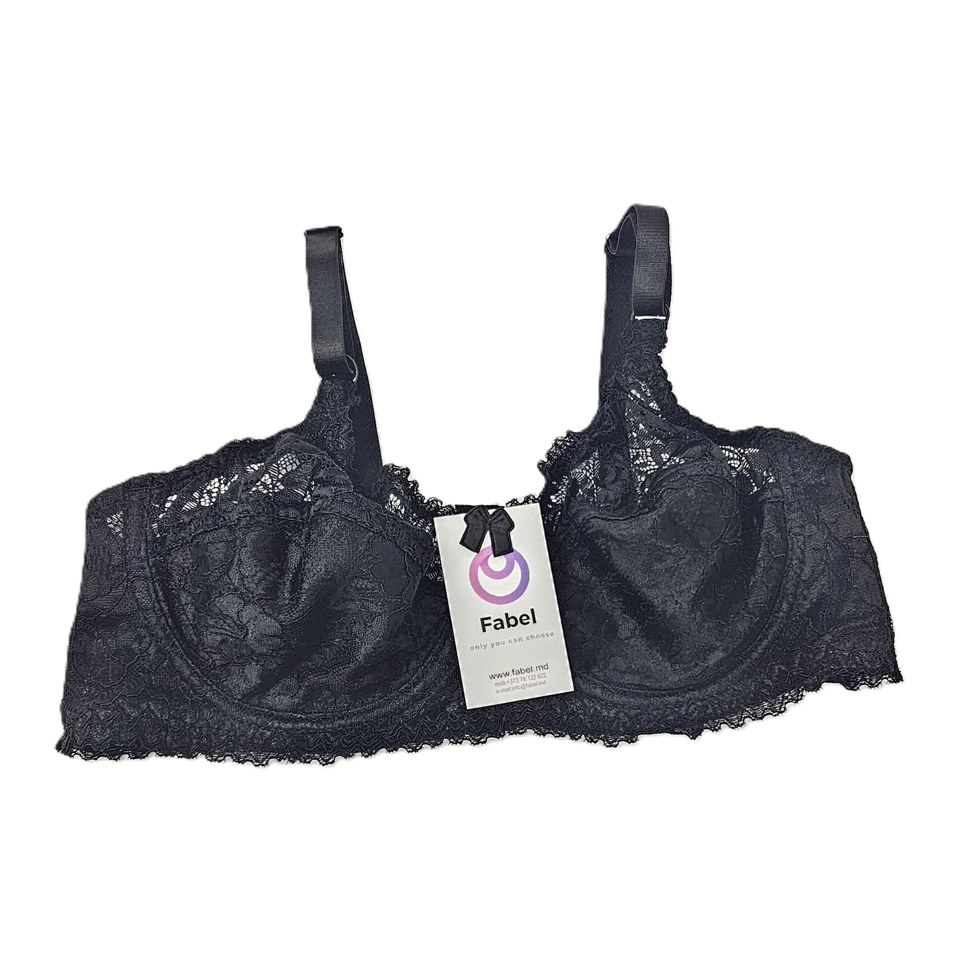 Sutien de dantelă semitransparent, cu sârmă . - imagine 3