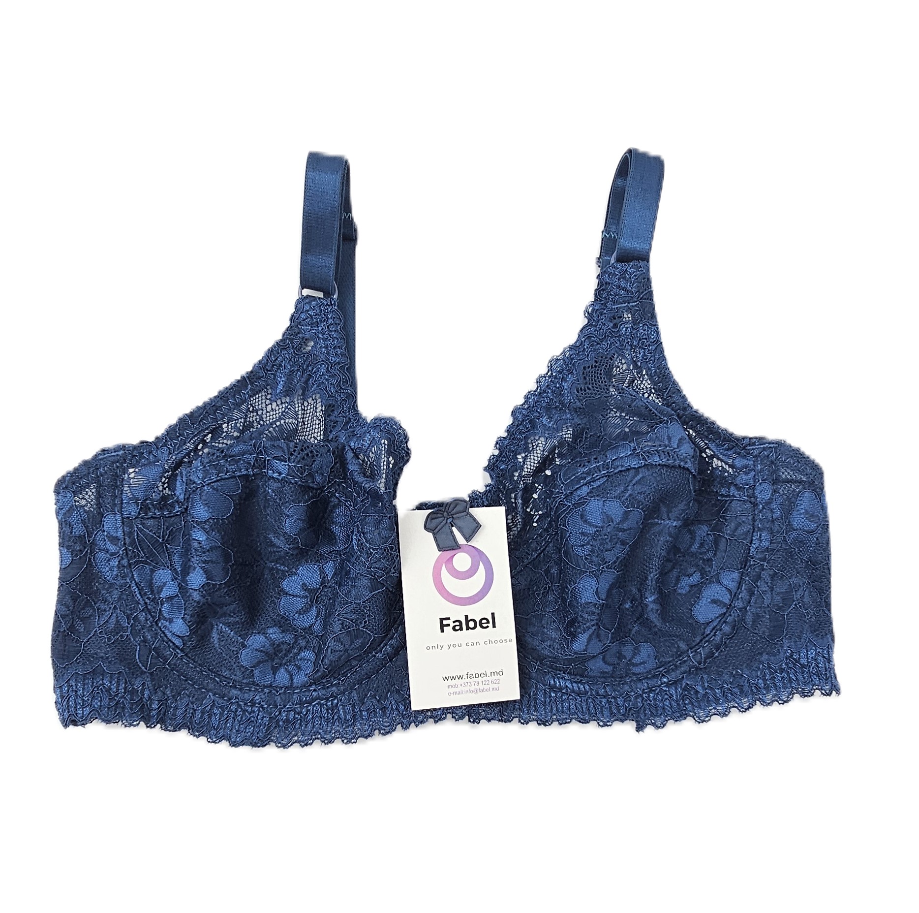 Sutien de dantelă semitransparent, cu sârmă . - imagine 4