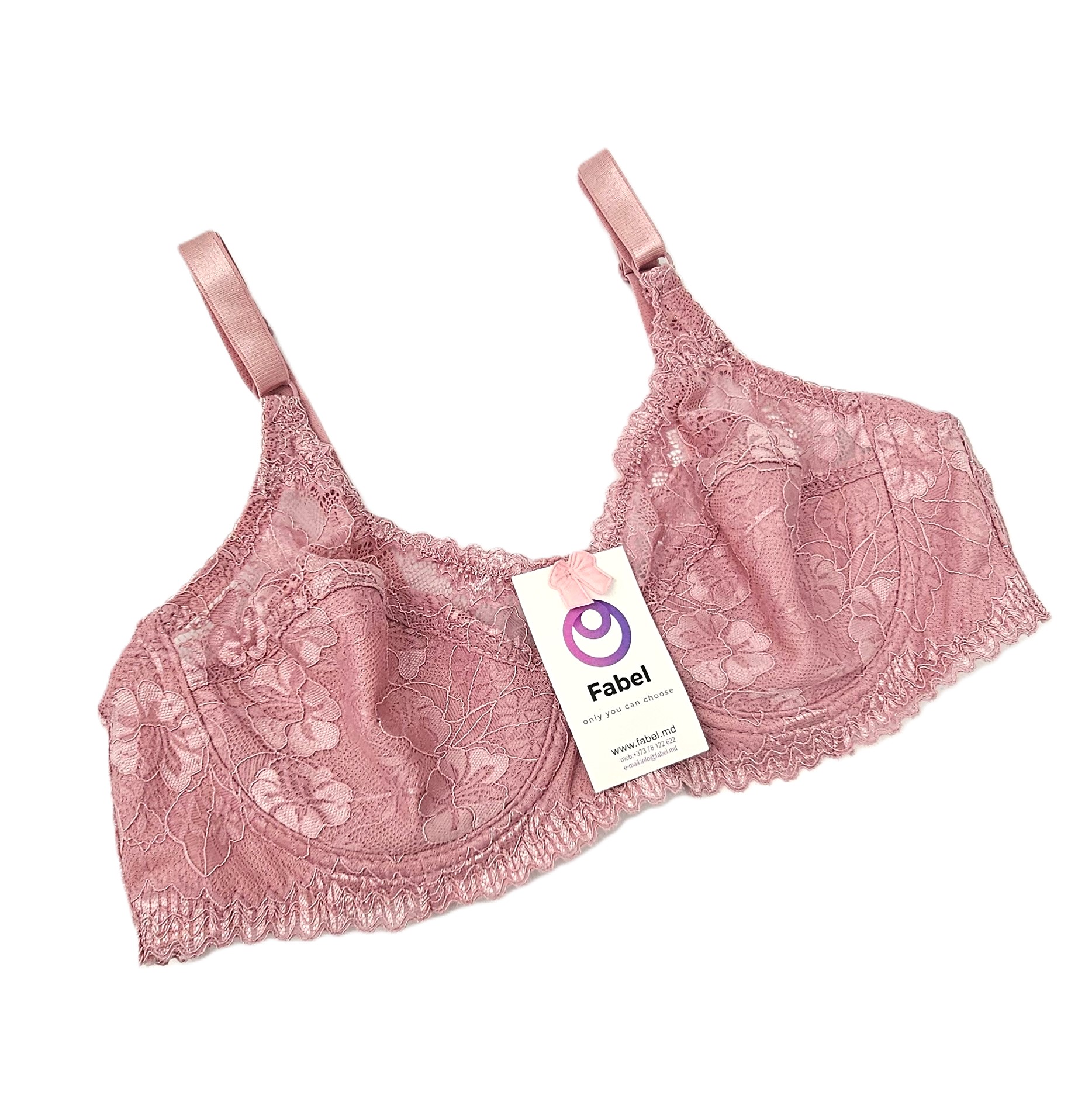 Sutien de dantelă semitransparent, cu sârmă . - imagine 5