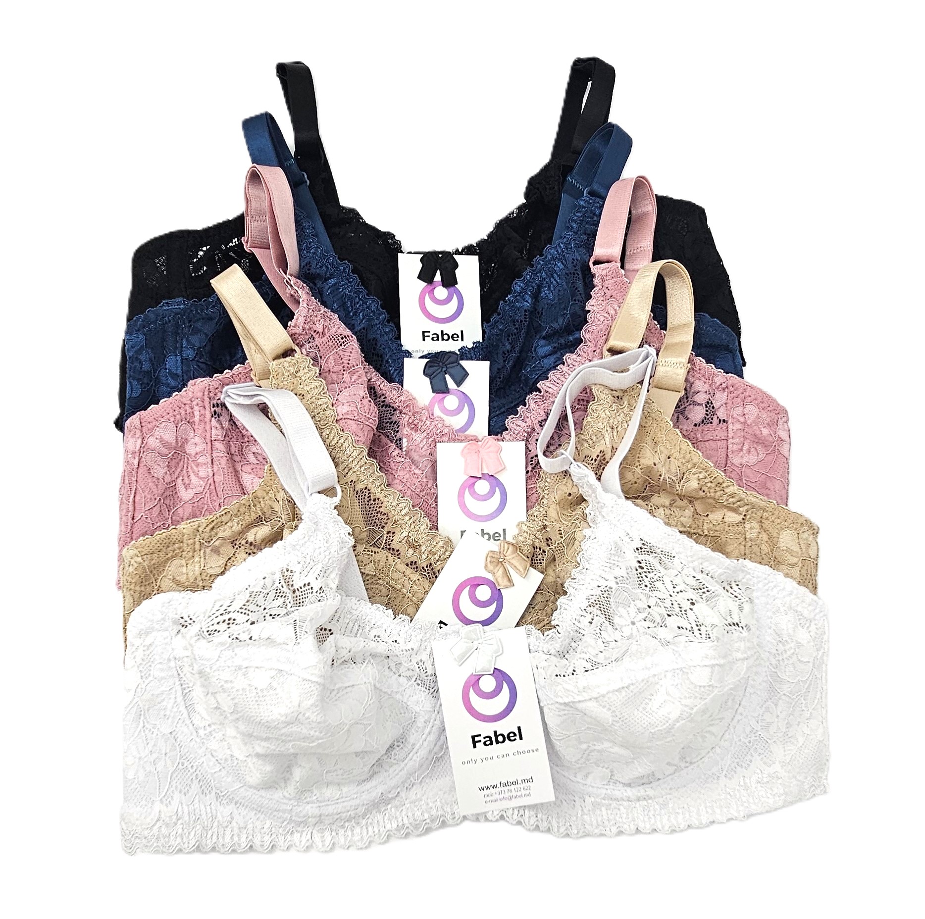 Sutien de dantelă semitransparent, cu sârmă . - imagine 7