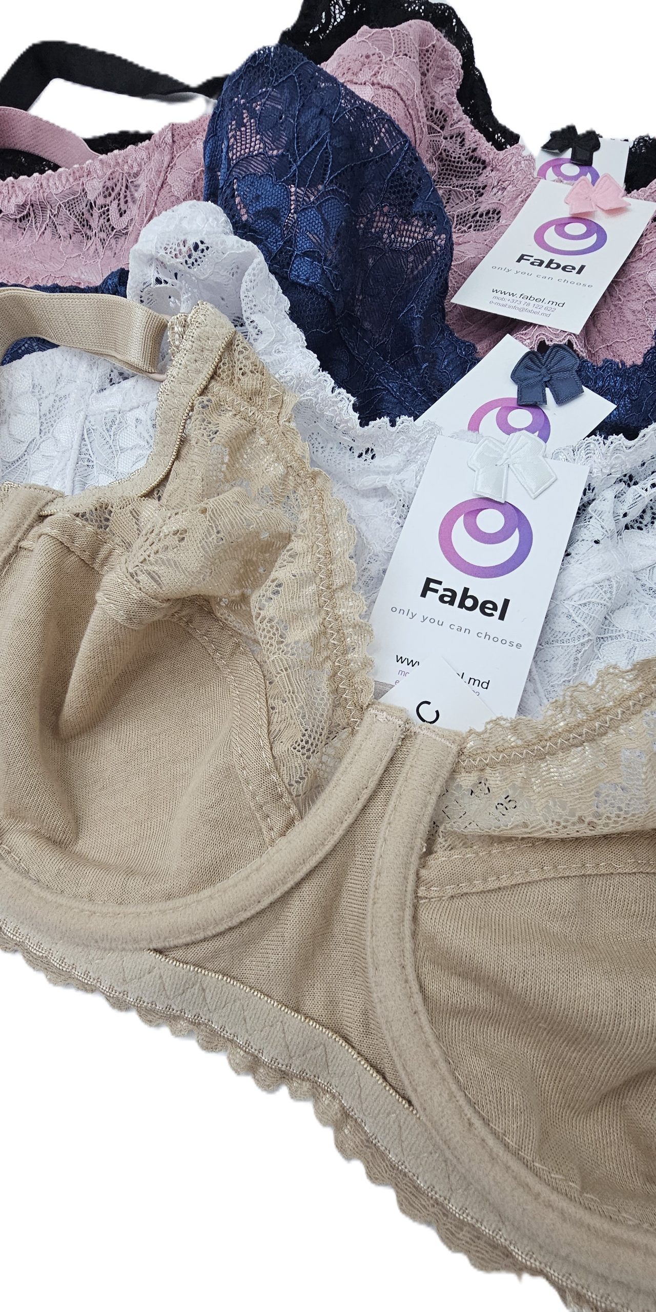 Sutien de dantelă semitransparent, cu sârmă . - imagine 9