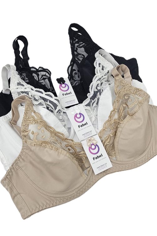 Sutien din microfibră și dantelă, cu sârmă.