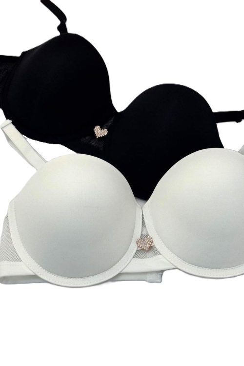 Sutien Balconette din microfibră fină cu mesh, cu sârmă.