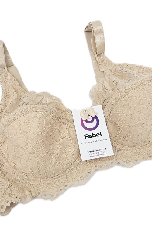 Sutien de dantelă cu burete subțire, pe jumatate de cupă, cu sârmă .