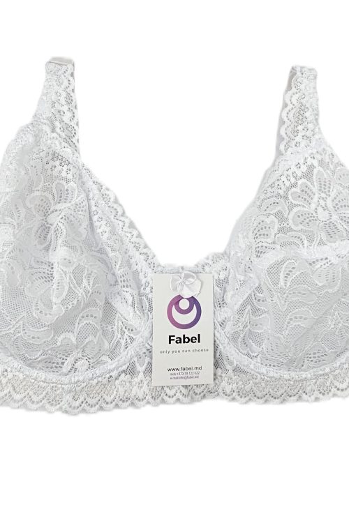 Sutien de dantelă, clasic semitransparent cu sârmă