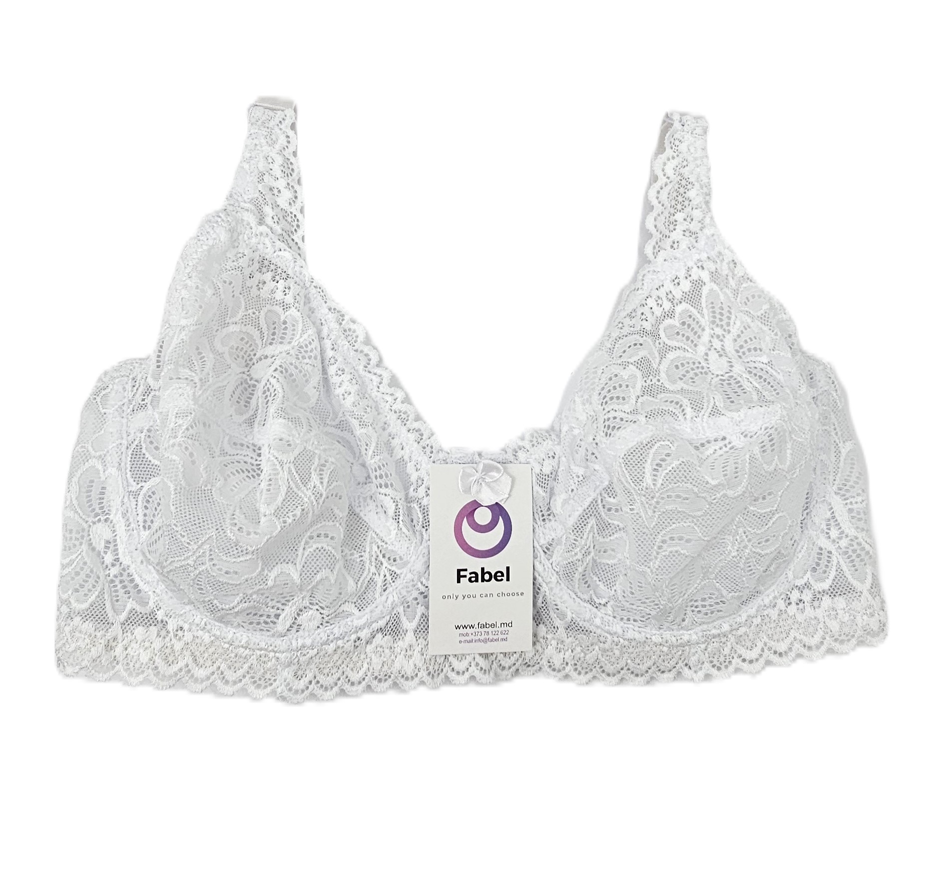 Sutien de dantelă, clasic semitransparent cu sârmă