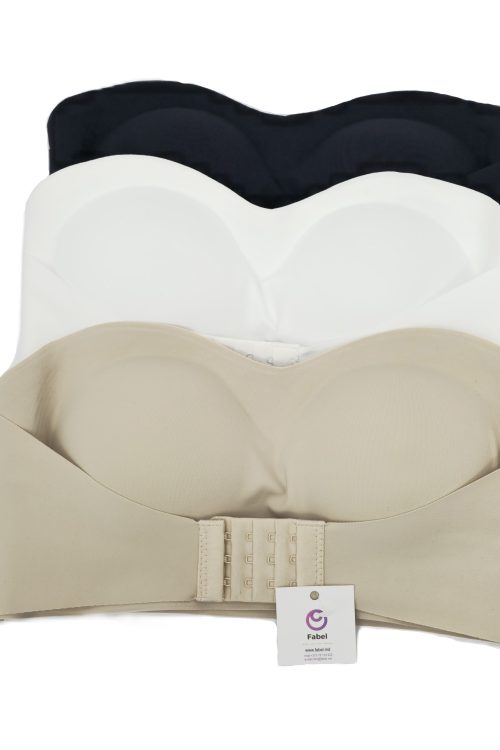 Top/Bustieră fără bretele cu banda de silicon.