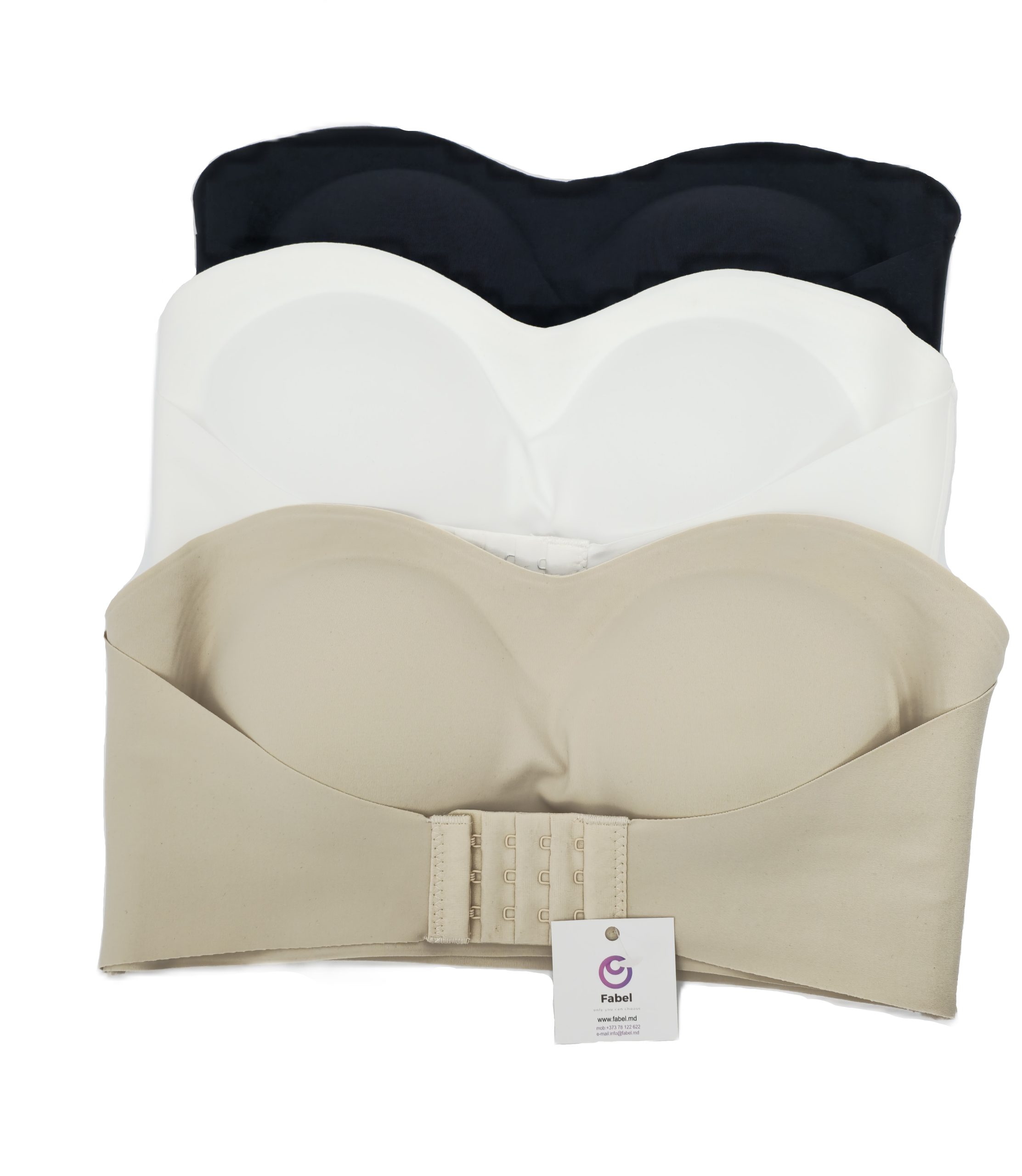 Top/Bustieră fără bretele cu banda de silicon.