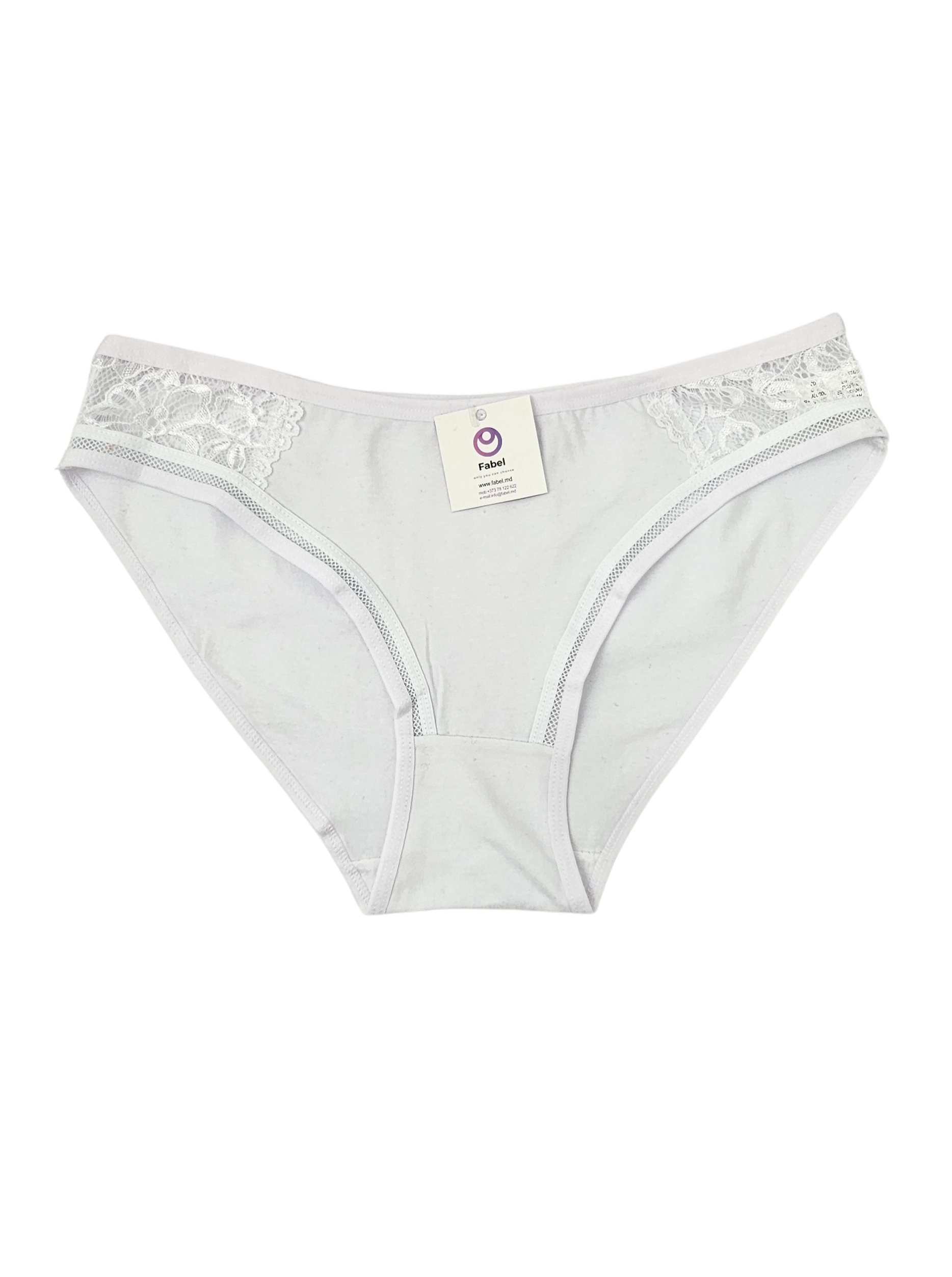 Slip clasic din bumbac cu dantelă - imagine 3