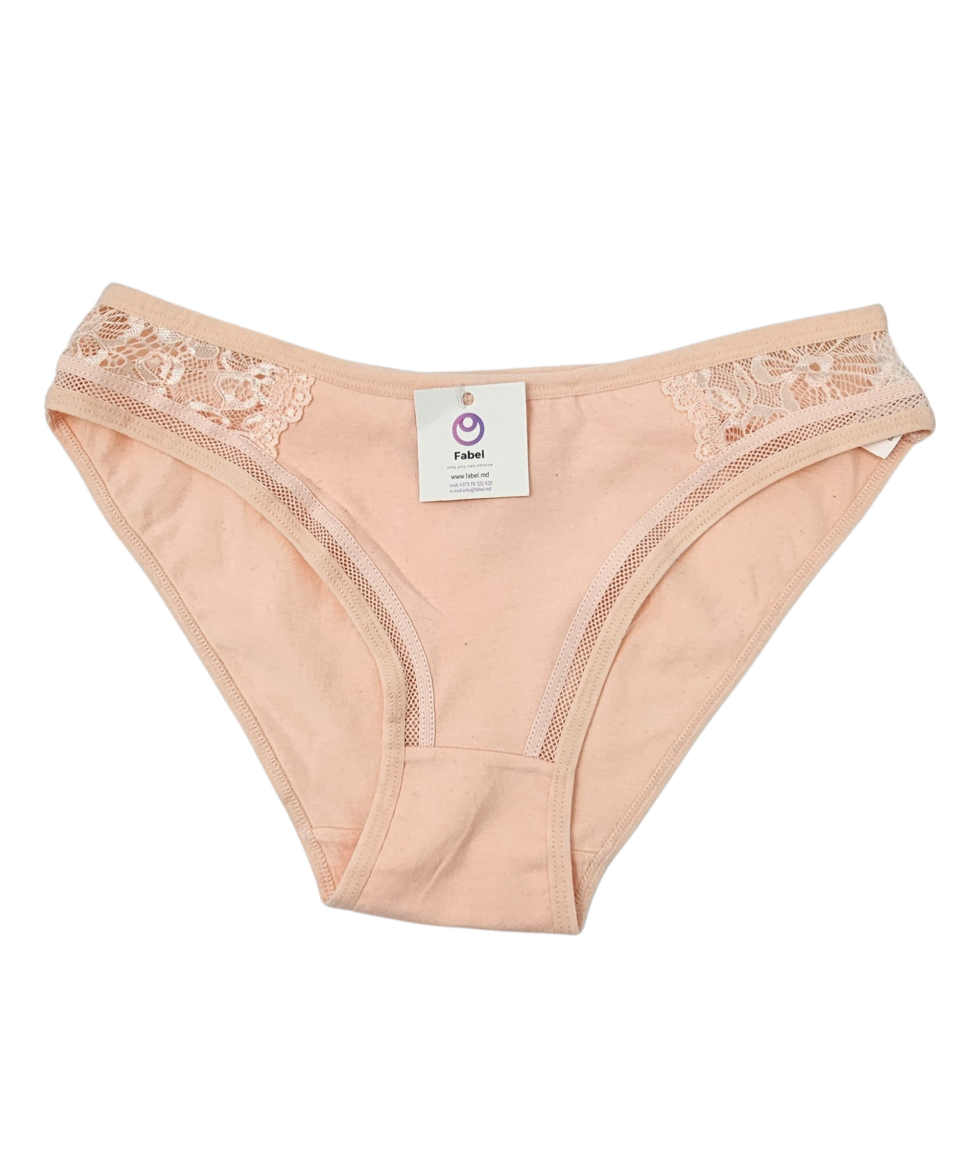 Slip clasic din bumbac cu dantelă - imagine 2