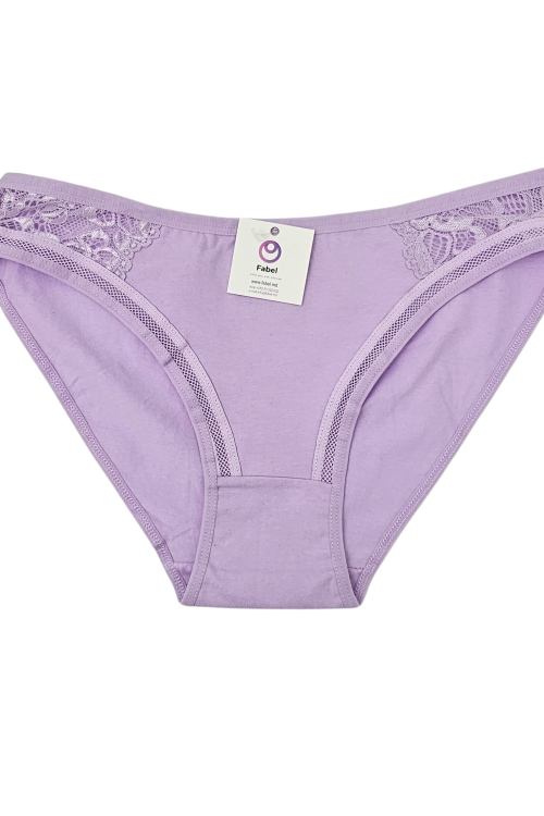 Slip clasic din bumbac cu dantelă