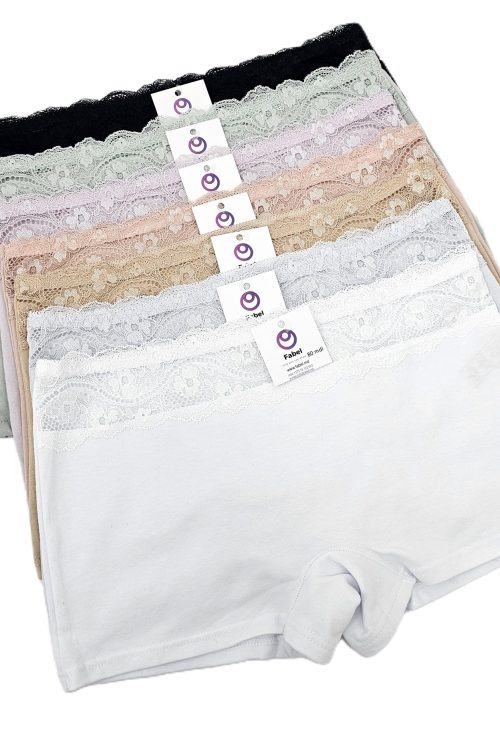 Șorț din bumbac cu dantelă 81179