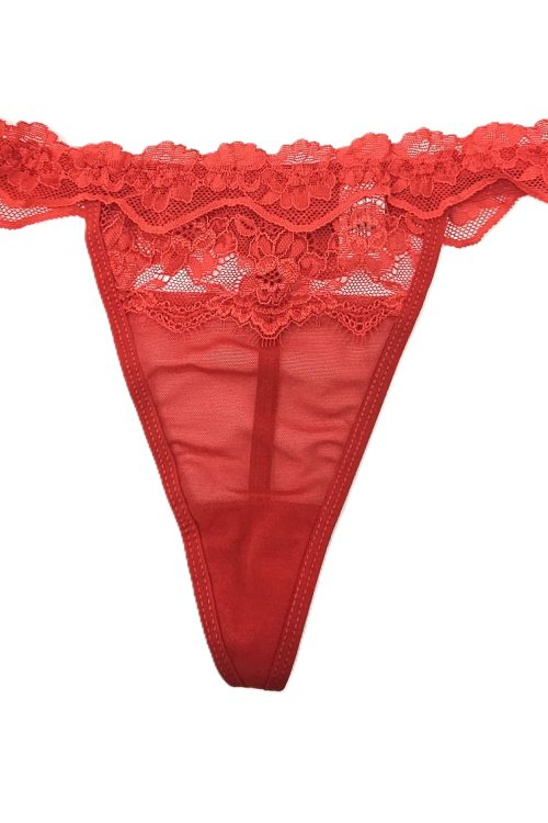 Tanga din mesh cu dantelă. 7210