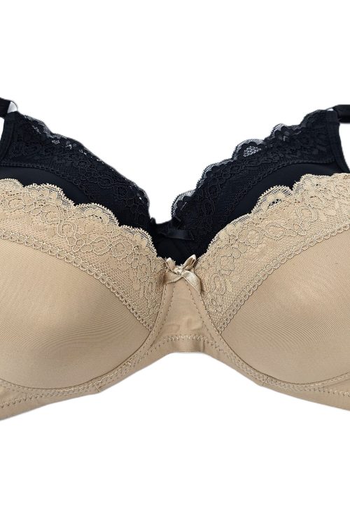 Sutien din microfibră fină cu dantelă, fără sârmă. 8216