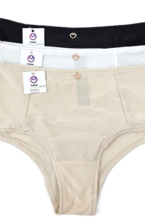 Brazilieni cu talia înaltă din microfibră, cu accesoriu auriu 6775